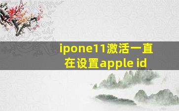 ipone11激活一直在设置apple id